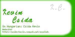 kevin csida business card